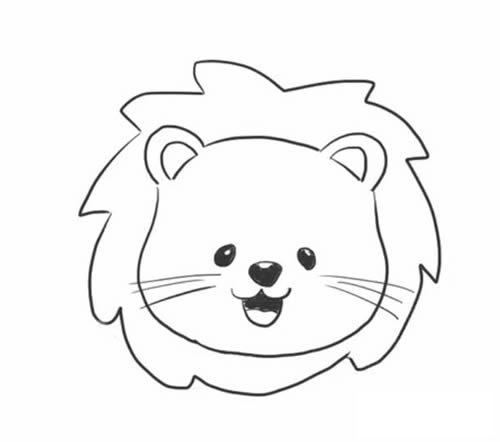 怎样画可爱的狮子简笔画图片