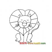 简笔画:坐在地上的狮子4