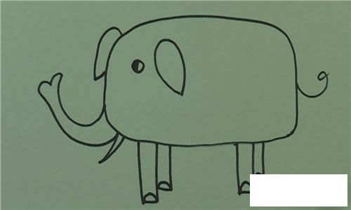 如何画大象简笔画步骤图
