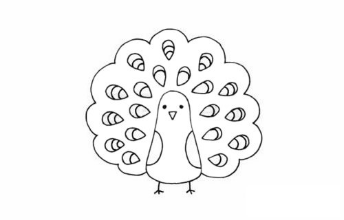 孔雀简笔画图片