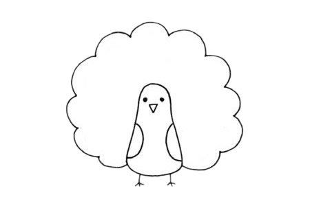 孔雀简笔画图片