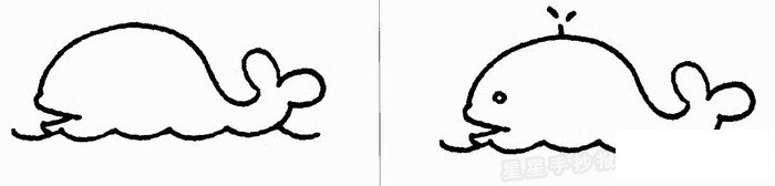 鲸鱼简笔画