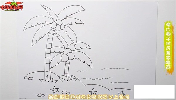 海边椰子树风景简笔画