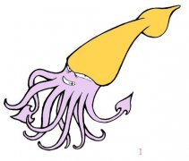 儿童画乌贼简笔画怎么画涂色简单好看