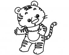 带颜色的小老虎简笔画图片