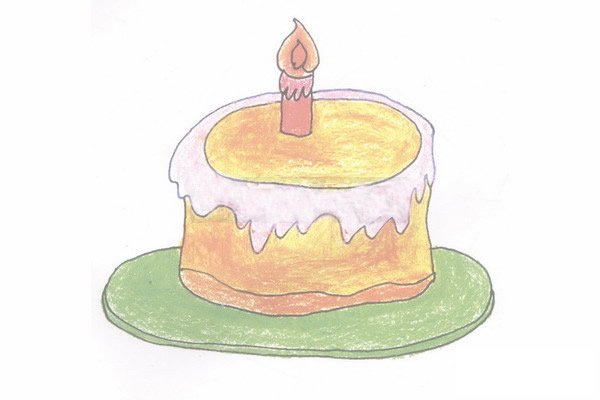 生日蛋糕简笔画图片