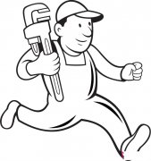 水管工抢修简笔画