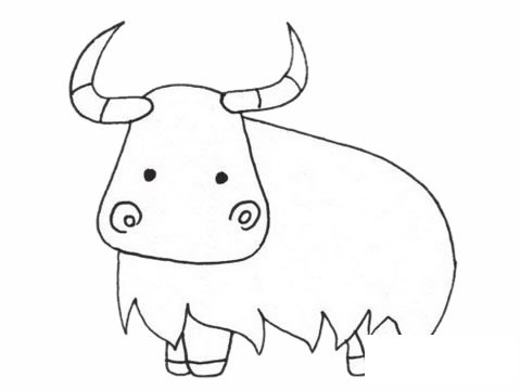 牦牛简笔画图片大全作品三