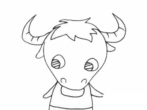 牦牛简笔画图片大全作品二