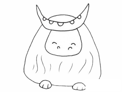 牦牛简笔画图片大全作品一