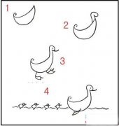 手绘小鸭子简笔画画法