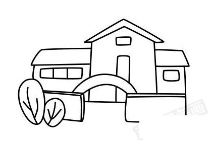 学校简笔画图片