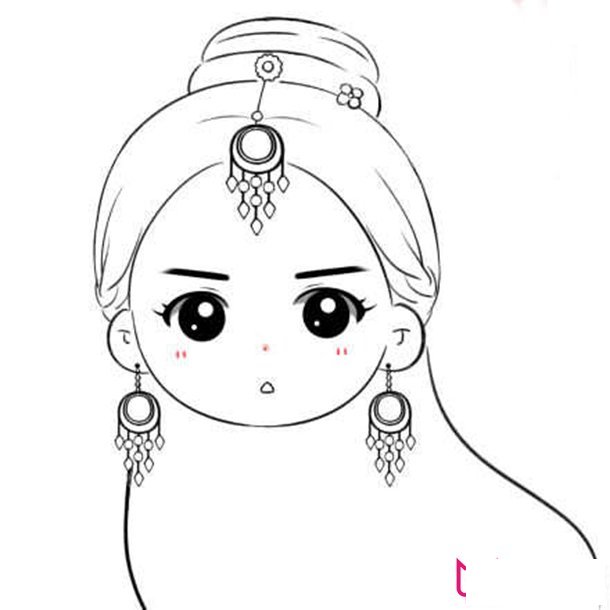 赵丽颖玉无心头像简笔画图片