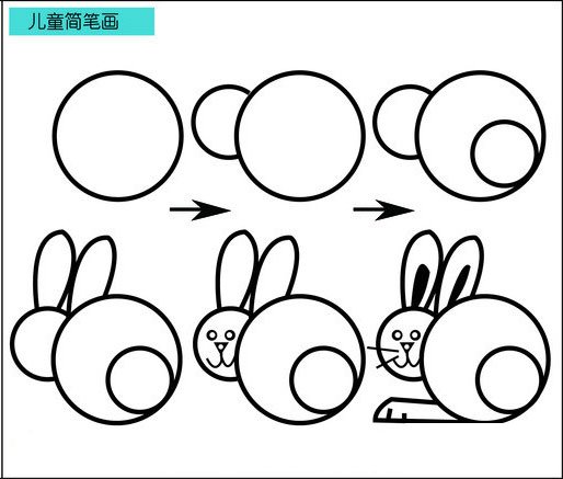 儿童简笔画图片：大兔子的画法