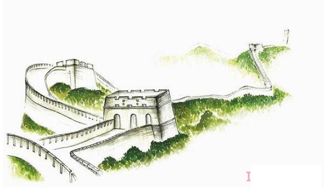 万里长城怎么画涂色简笔画简单漂亮