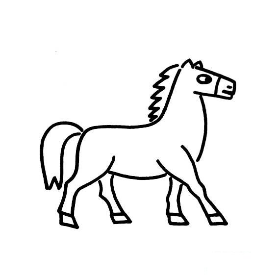 一匹高大的马儿画法