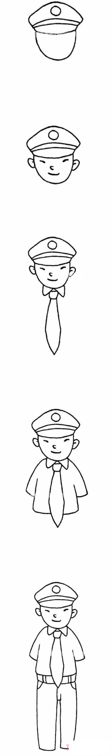 飞机机长怎么画可爱_带步骤图机长简笔画图片