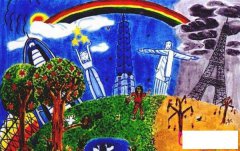 好看的儿童画画图片,彩虹之国