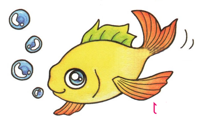 卡通小鲤鱼儿童画,好看的小鲤鱼儿童画图片