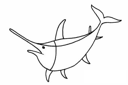 剑鱼简笔画图片大全作品四