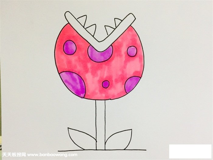 食人花简笔画教程