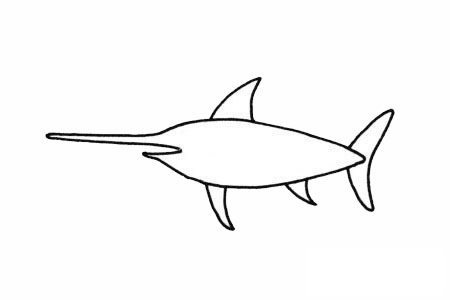 剑鱼简笔画图片