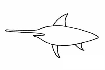 剑鱼简笔画图片