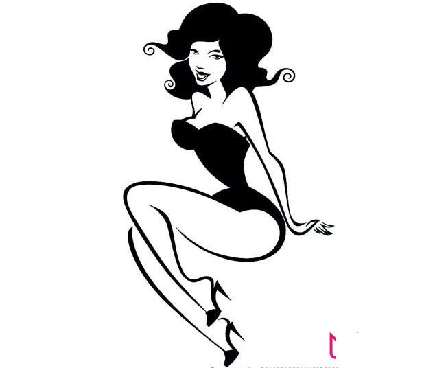 人物简笔画,性感美女模特简笔画