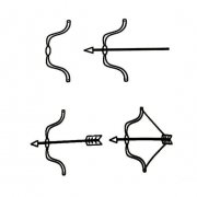 四步画出弓箭简笔画步骤教程