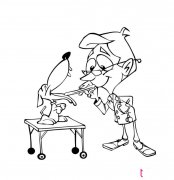 兽医和狗简笔画