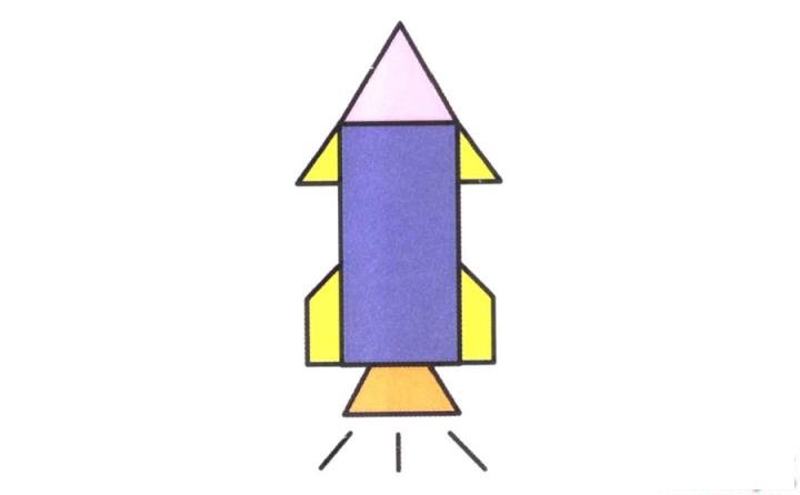 彩色简笔画火箭的图片教程