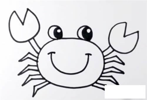 简笔画螃蟹的画法步骤图片