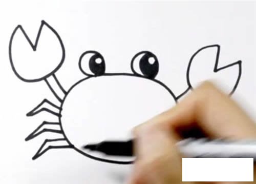 简笔画螃蟹的画法步骤图片