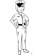 女警官简笔画
