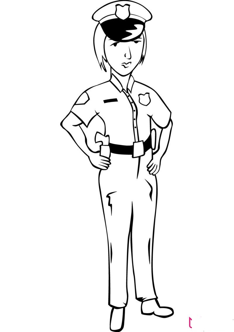 女警官简笔画