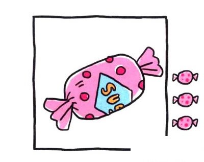 四步画出糖果简笔画图片
