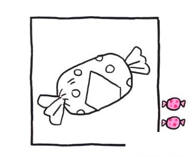 四步画出糖果简笔画图片