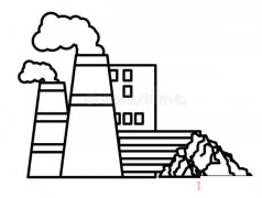 儿童工厂烟囱房简笔画怎么画简单漂亮