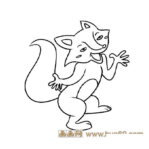 狡猾的狐狸简笔画3