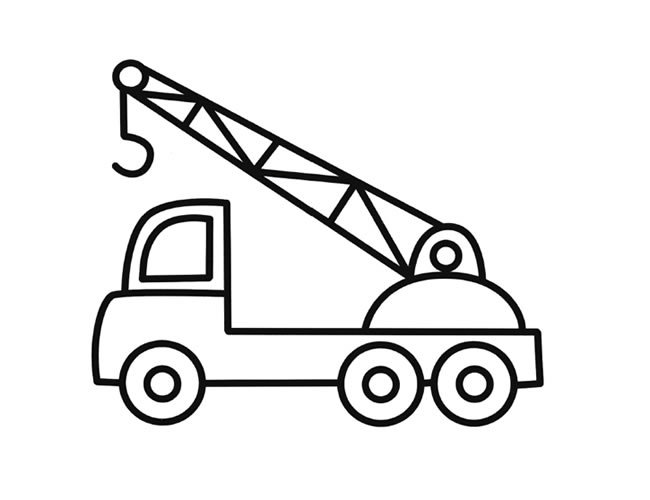 带颜色的吊车简笔画图片 吊车的简单画法