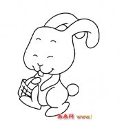 简笔画：提着篮子的小白兔