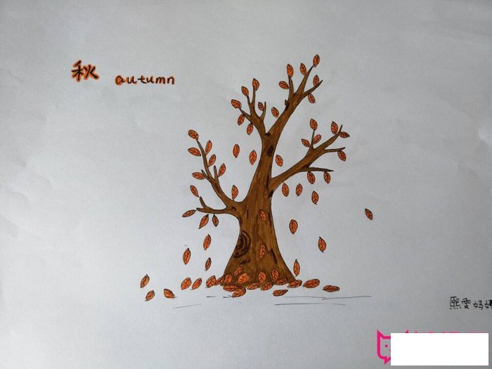 漂亮的儿童画图片，春夏秋冬