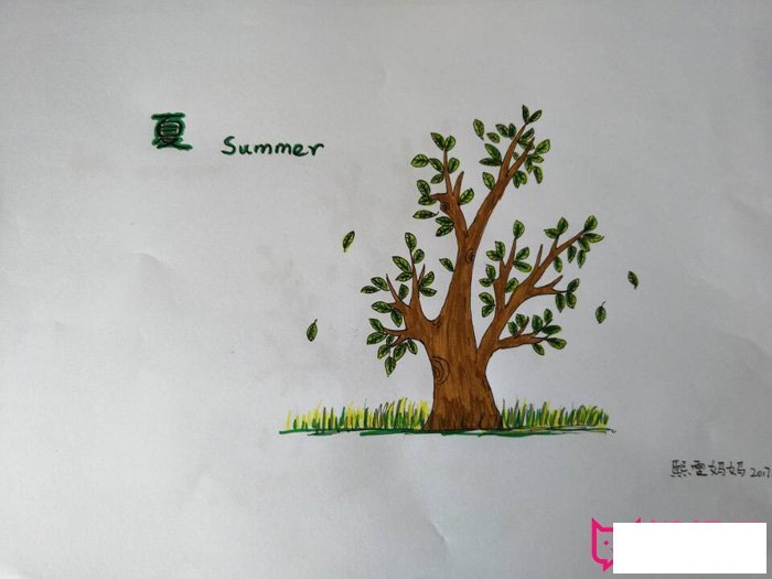 漂亮的儿童画图片，春夏秋冬