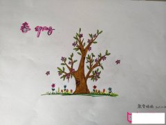 漂亮的儿童画图片，春夏秋冬