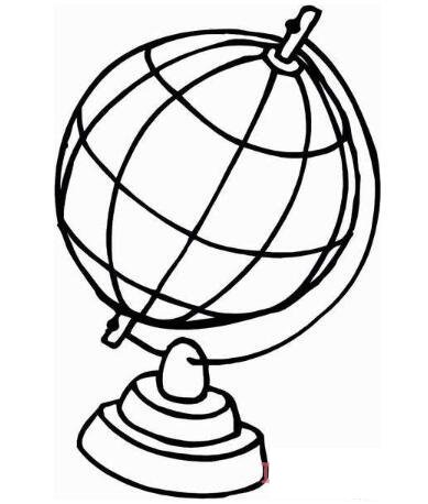 儿童简笔画地球仪怎么画涂色简单漂亮