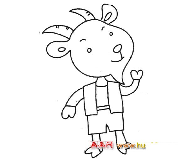 可爱的小羊_动物简笔画