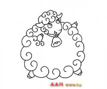 胖胖的绵羊_动物简笔画