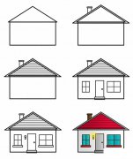 大房子简笔画步骤图片大全