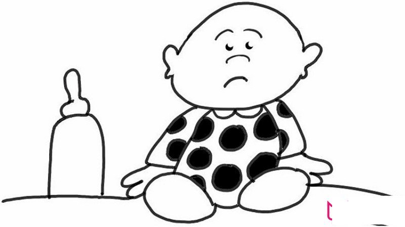 宝宝和他的奶瓶简笔画
