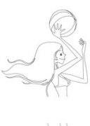 美女打排球简笔画
